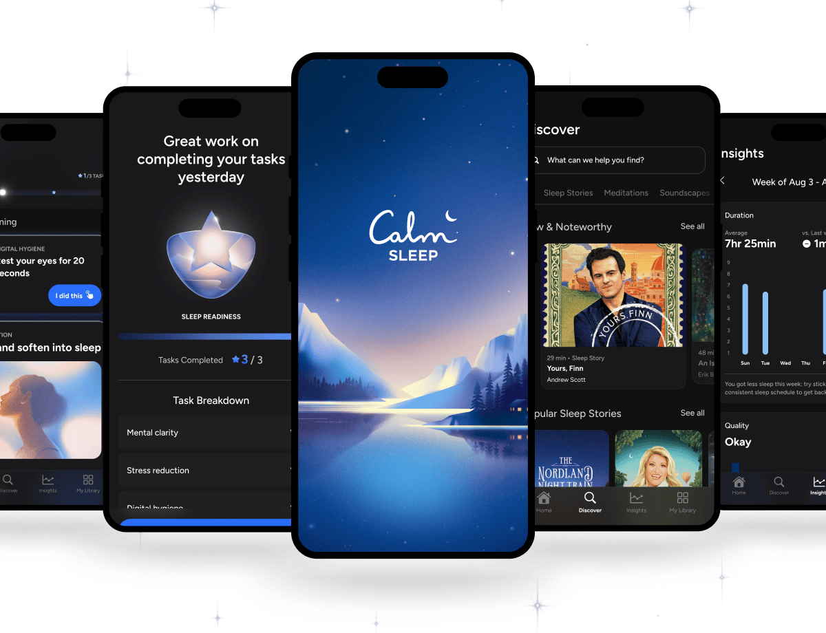 Calm Sleep UI Screens